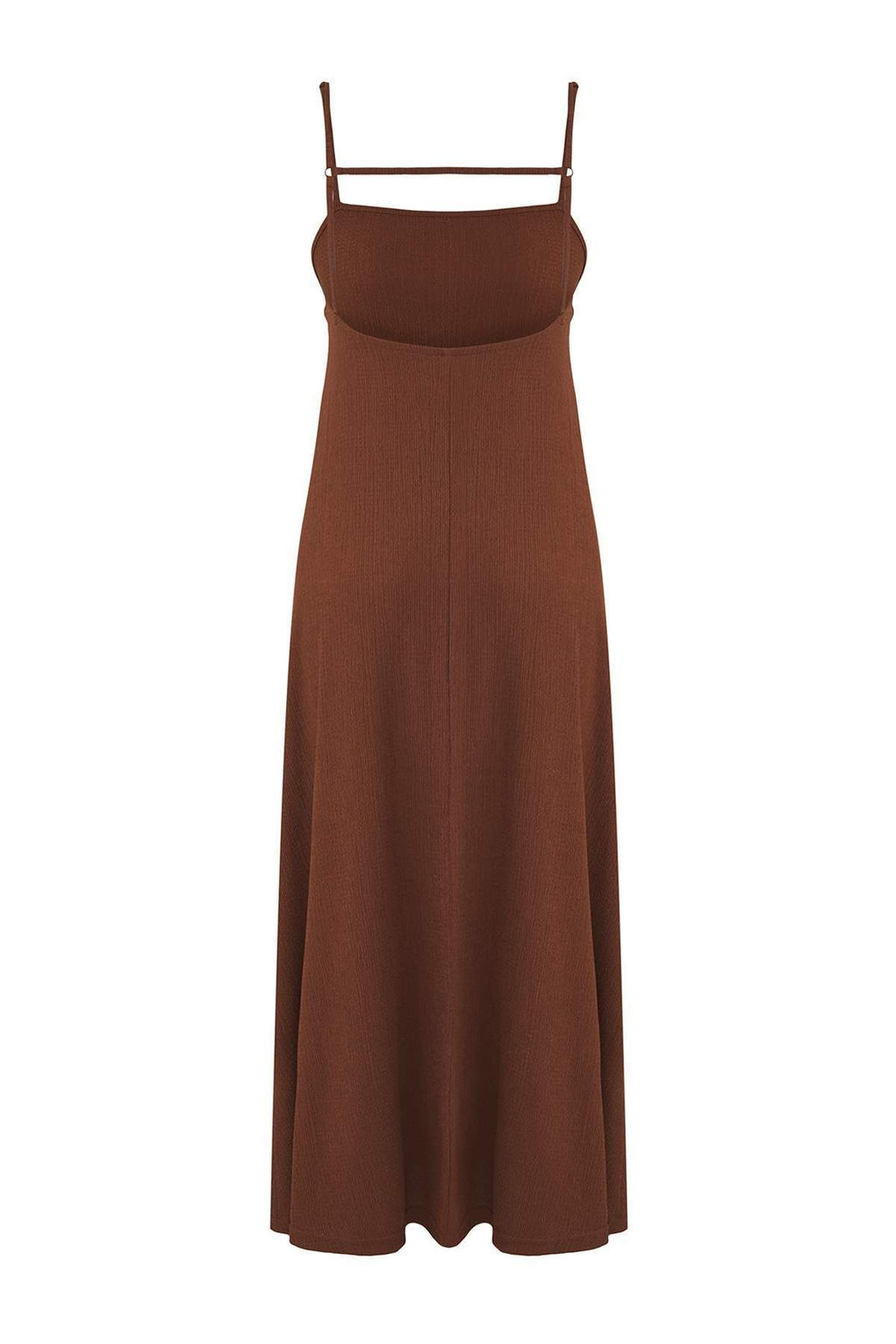 TRENDYOLMILLA Siyah Ayarlanabilir Ask?l? A-Line Burumcuk/Dokulu Orme Maxi Elbise TWOSS24EL00060  фото 57
