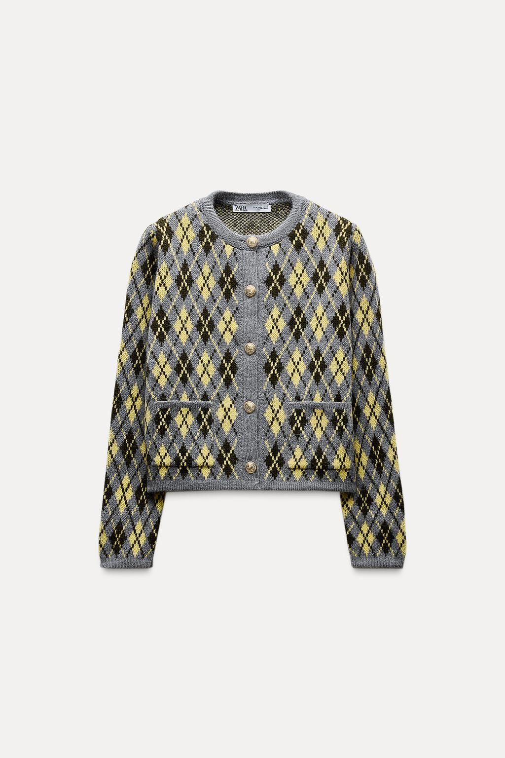ARGYLE KNIT CARDIGAN - Zara фото 5