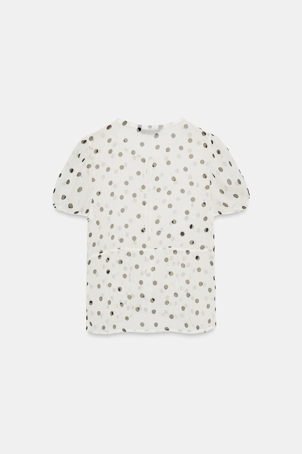 TOP GEORGETTE SEMITRANSPARENTE / Blanco / Negro - Zara фото 3