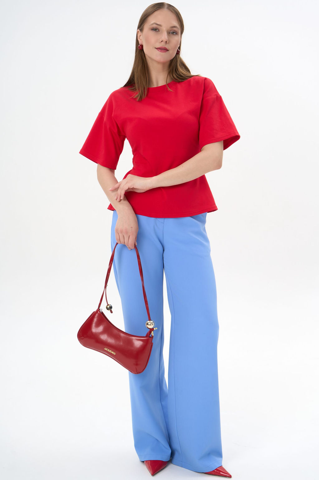 Футболка с завязками Николь (красный) - Эльза фото 15