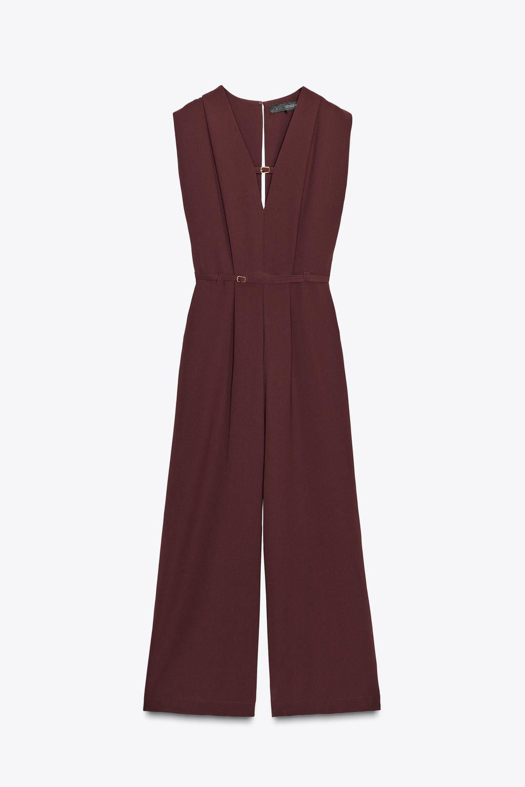 WIDE-LEG JUMPSUIT WITH BELT - Zara фото 4