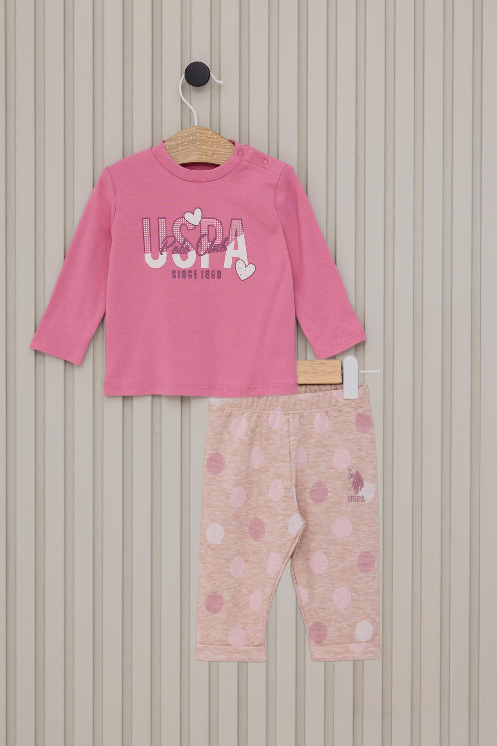 K_z Bebek Krem 3l_ Pijama Tak_m_ Sepette S_rpriz _ndirim - U.s. polo assn фото 3