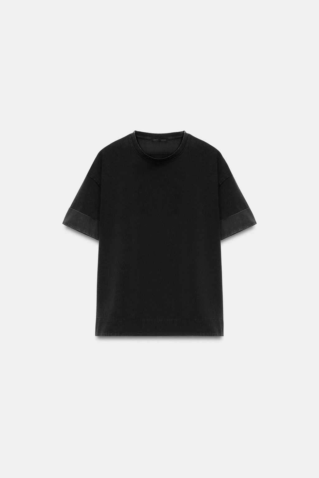 CAMISETA HEAVY COTTON MANGA CORTA / Negro - Zara фото 4