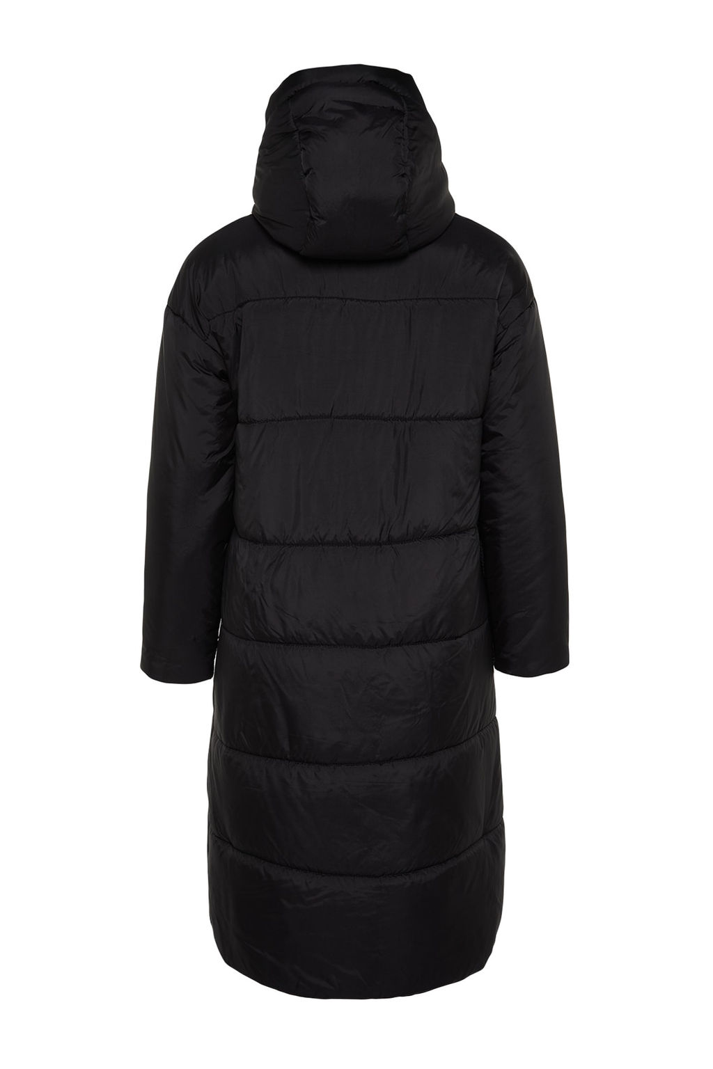 TRENDYOLMILLA Siyah Kapusonlu Su Itici Uzun Sisme Mont TWOAW24MO00136  фото 13