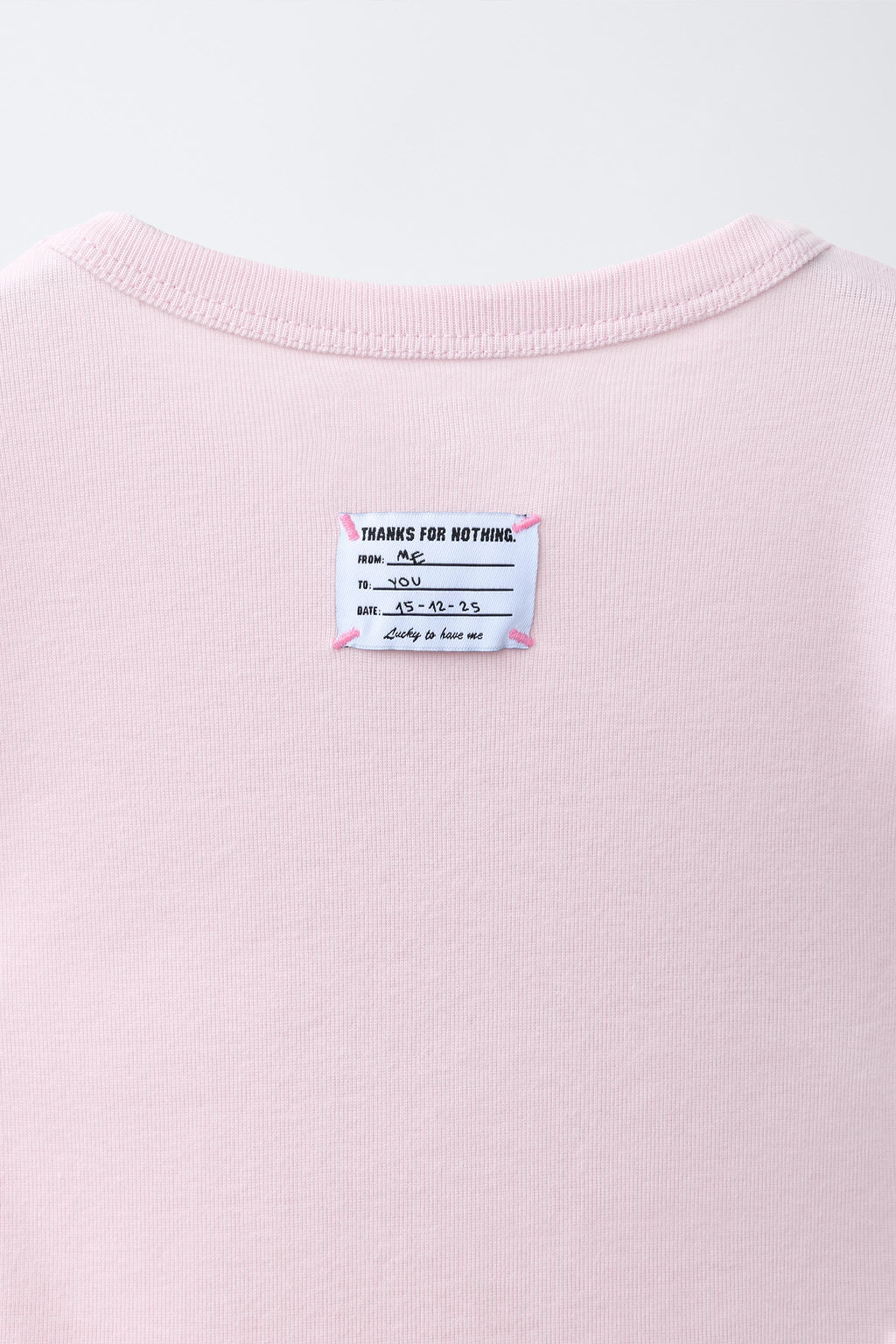 CAMISETA ESTAMPADA TEXTO / Rosa claro - Zara фото 4