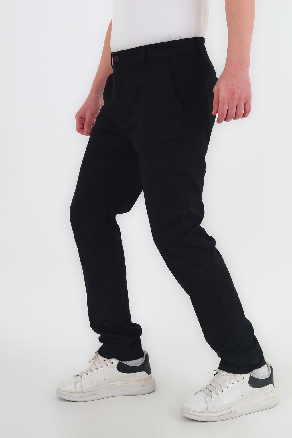 Siyah Slim Fit Basic Chino Esnek Gabardin Pantolon TMNSS25PL00018