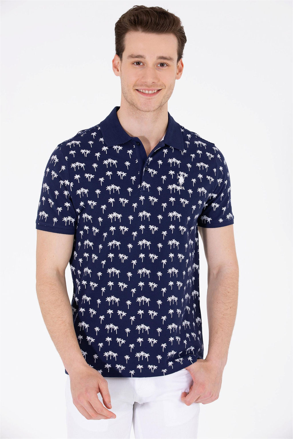 U. S. Polo Assn Мужская темно-синяя футболка с воротником-поло - U.s. polo assn фото 9