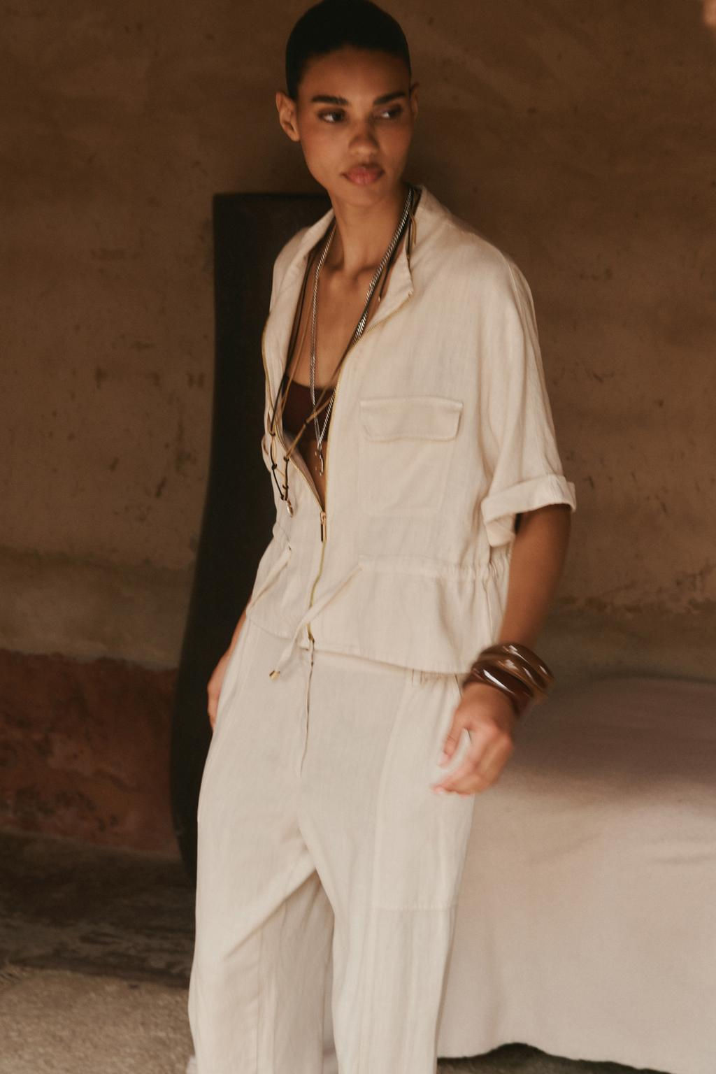 LINEN BLEND SAFARI SHIRT - Zara фото 3