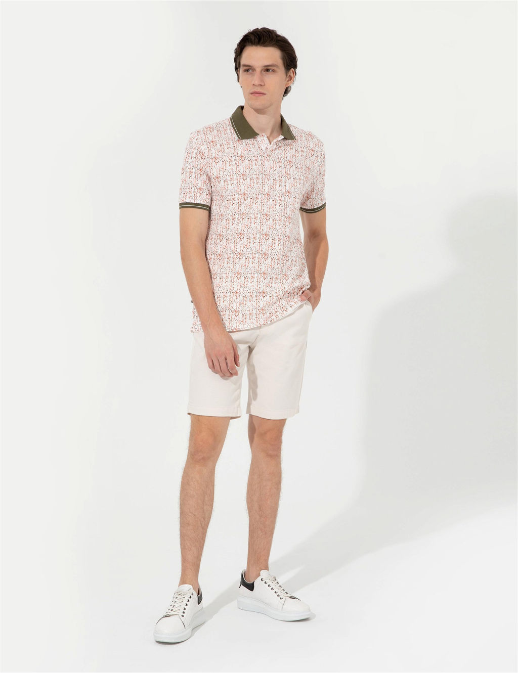 Ekru Slim Fit Bermuda _ort - Pierre cardin фото 3