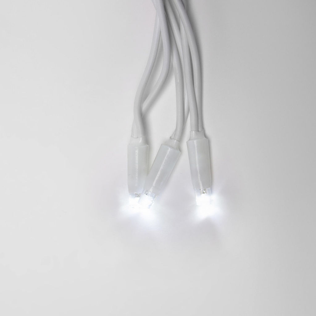ULD-B3010-200/TWK WHITE IP67 Бахрома светодиодная с эффектом мерцания, 3м. Соединяемая. 200 светодиодов. Белый свет. Провод белый. TM Uniel.