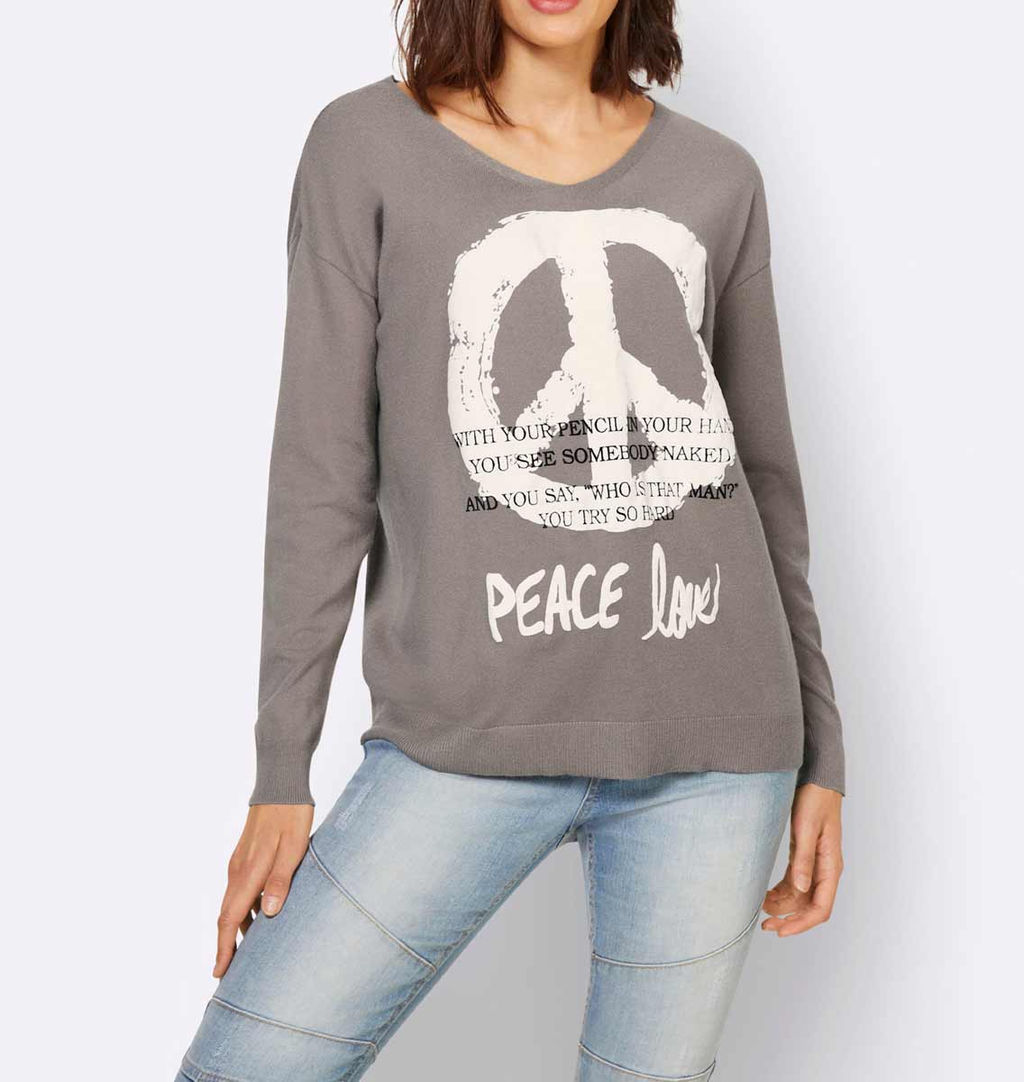 Пуловер, серо-бежевый - Heine фото 3