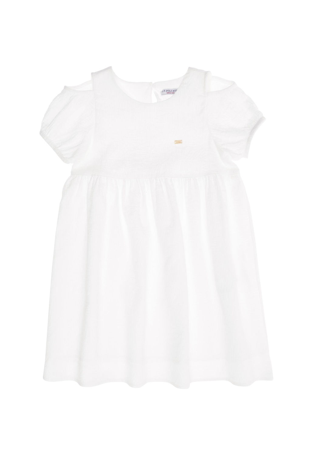 U. S. Polo Assn Белое тканое платье с короткими рукавами для девочки - U.s. polo assn фото 2