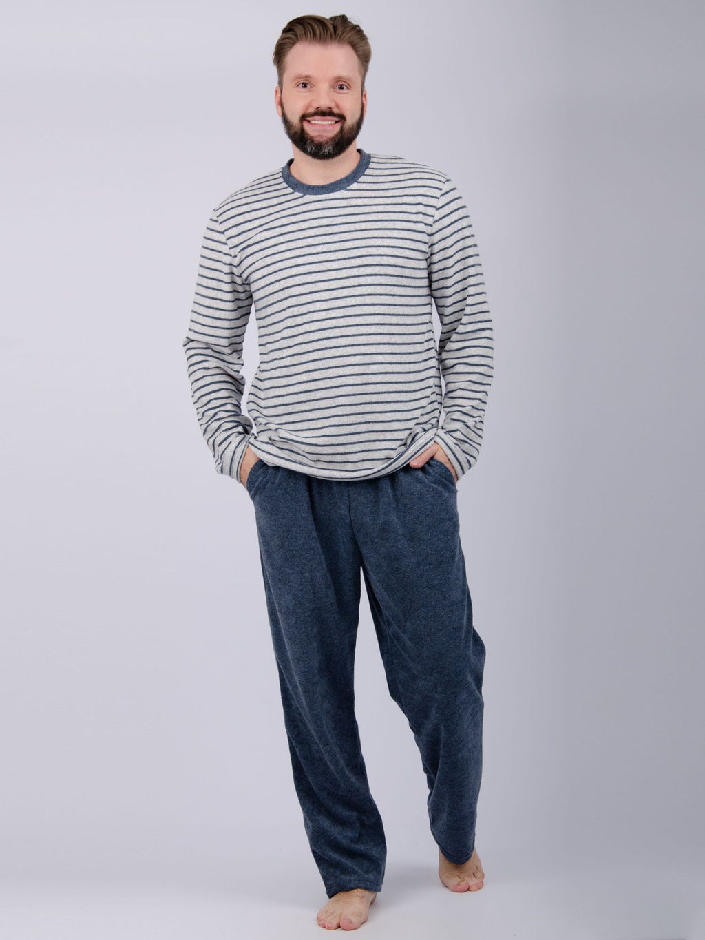 Пижама "Вояж" синяя, махра