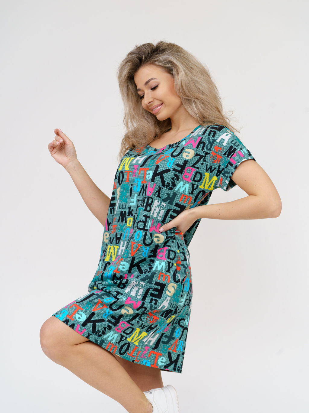 532 Туника "Буквы на хаки"