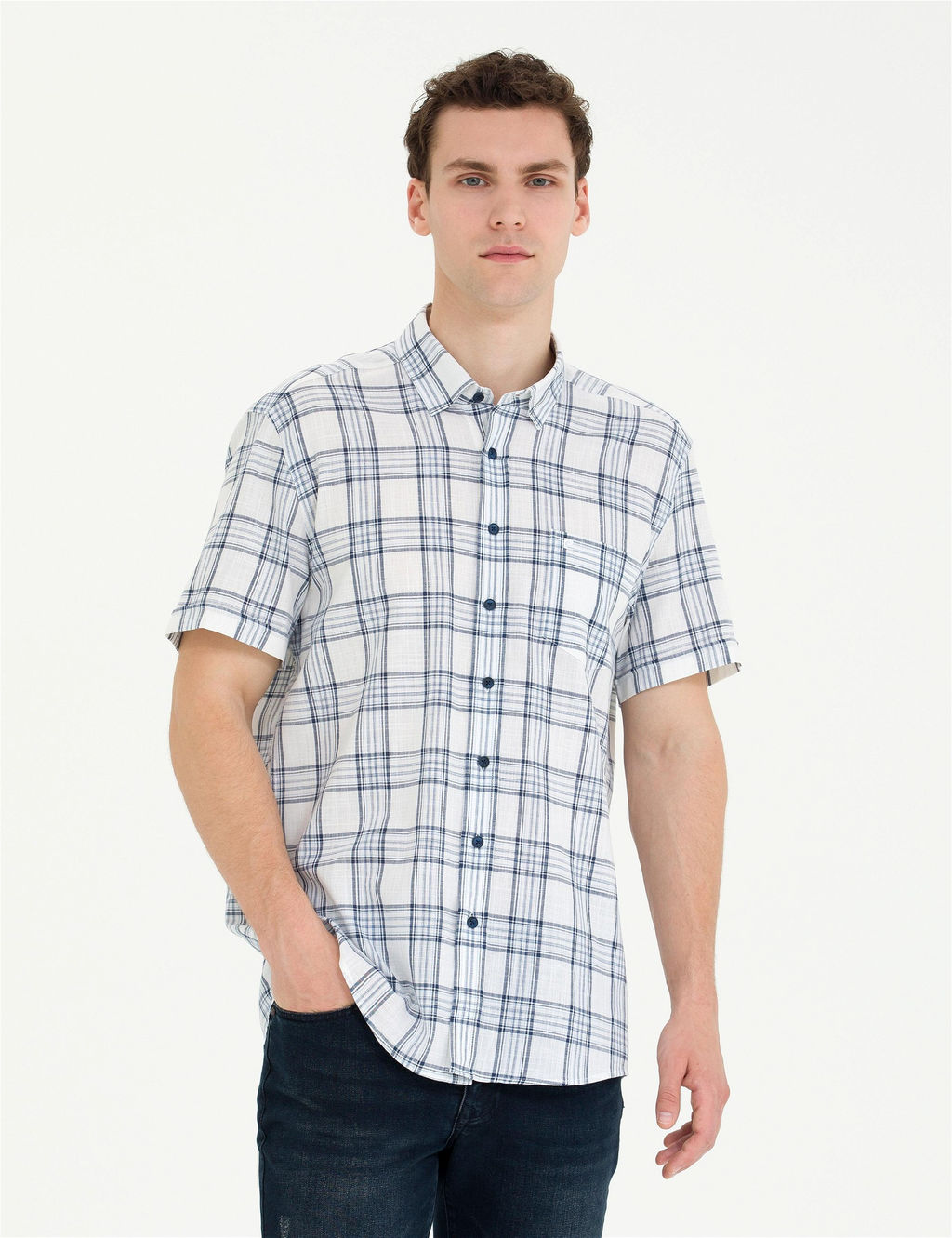 Lacivert Regular Fit K_sa Kollu G_mlek - Pierre cardin фото 3