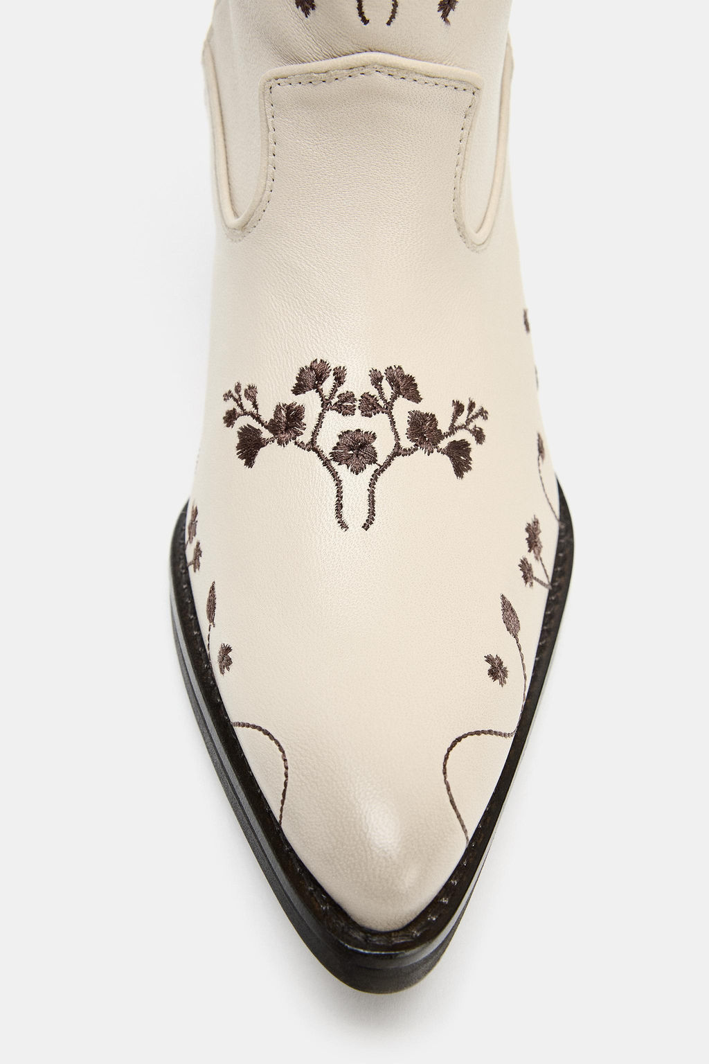 BOT?N PIEL COWBOY FLORES / blanco - Zara фото 7