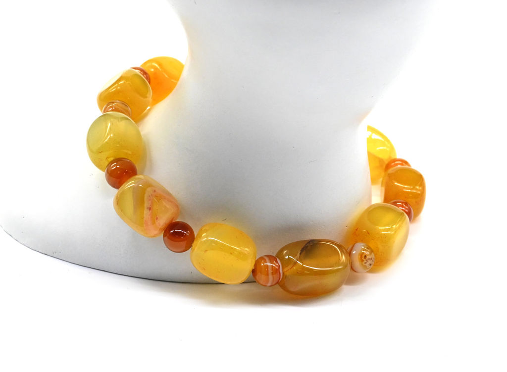 Браслет из агата тонированного прямоугольник 9*12мм цв.желтый