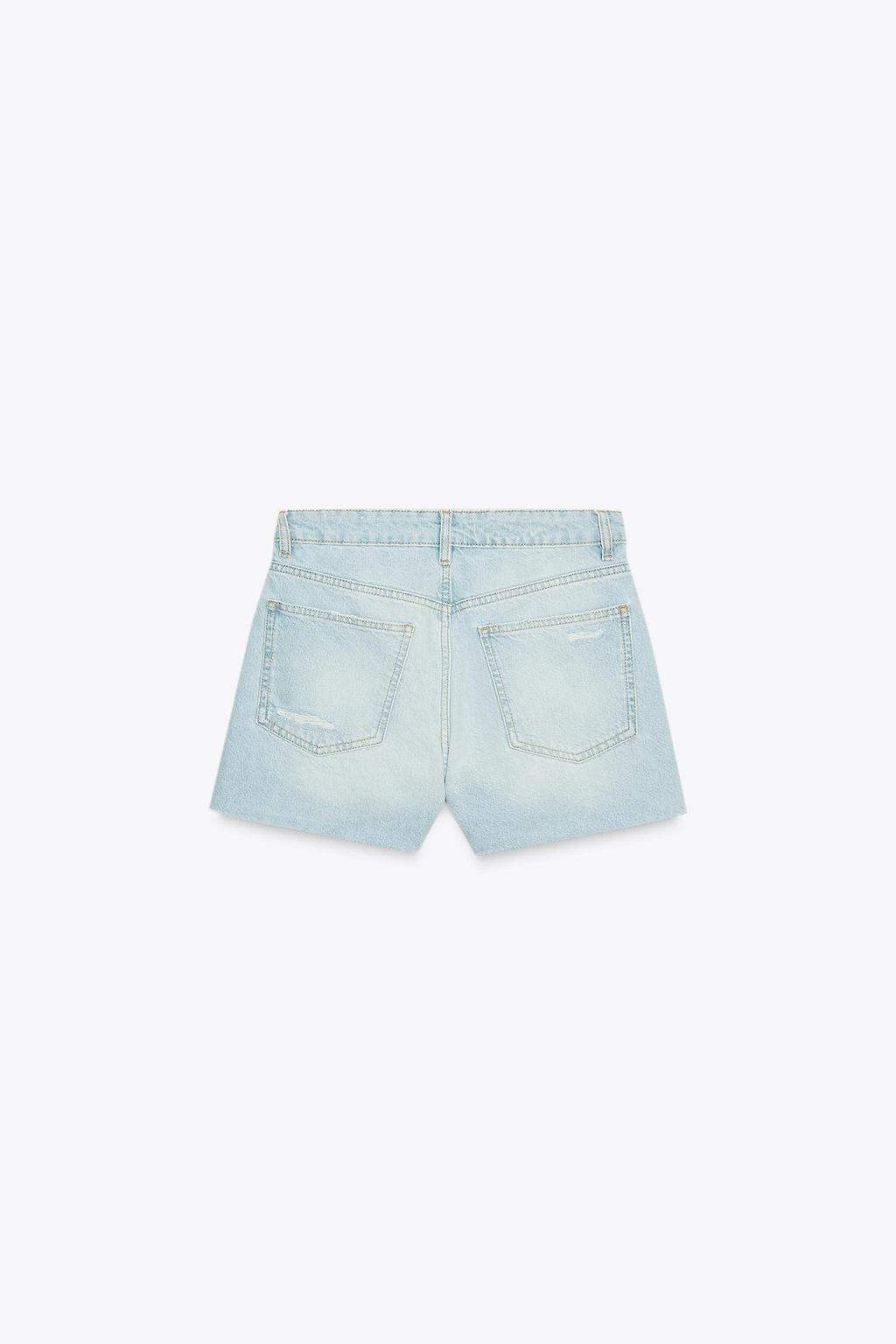HIGH-WAIST CROSSOVER WAIST MOM FIT TRF DENIM BERMUDA SHORTS - Zara фото 17