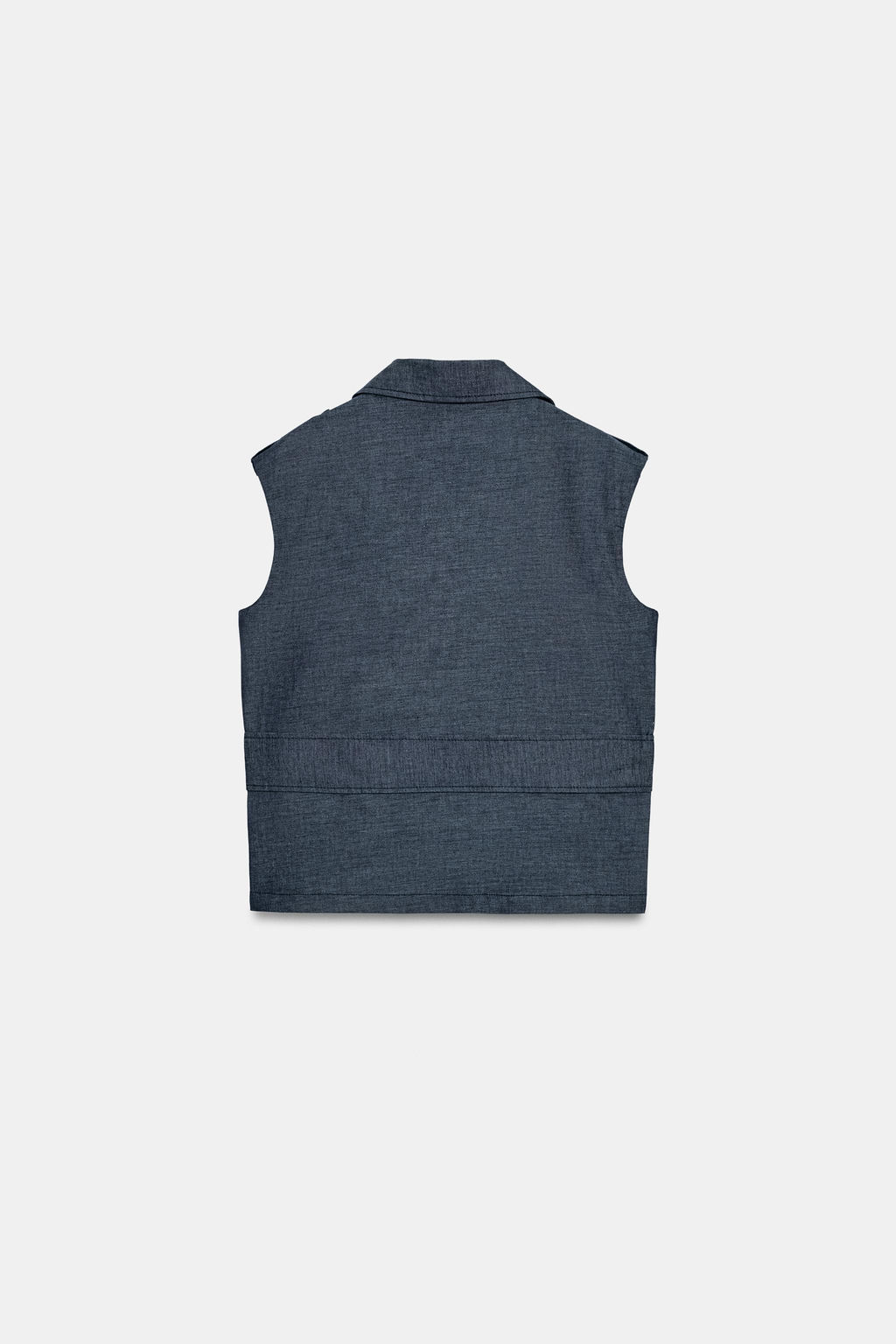 CHALECO CINTUR?N CON LINO / ?ndigo