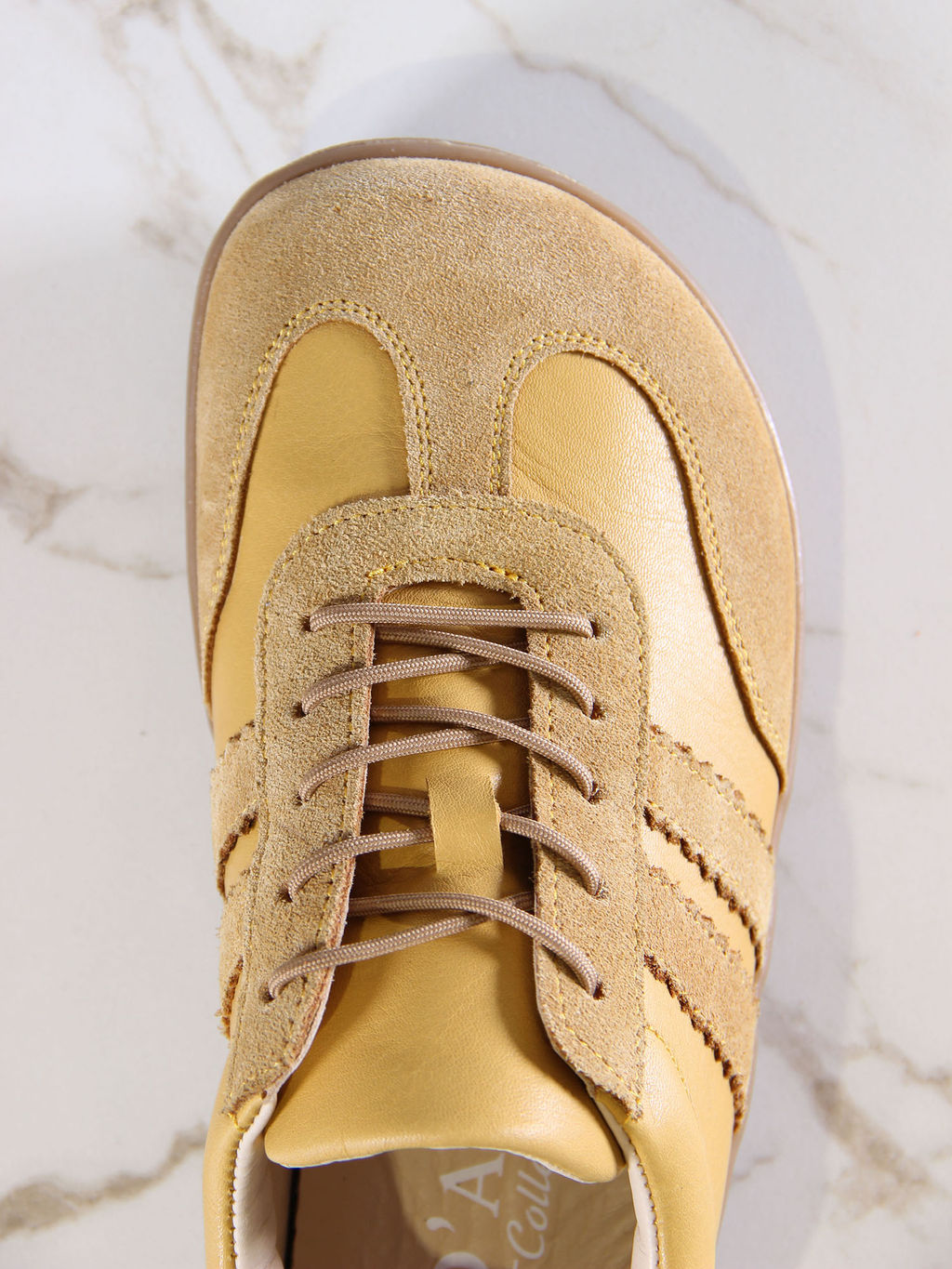 Босоногие кеды 184.natabr.Светло-желтая замша+кэмл