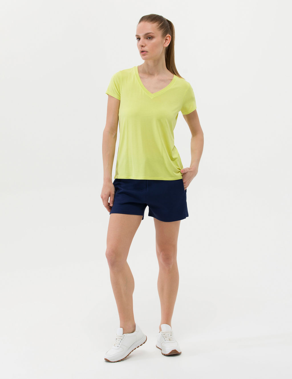 Ye_il Comfort Fit V Yaka Basic Ti__rt