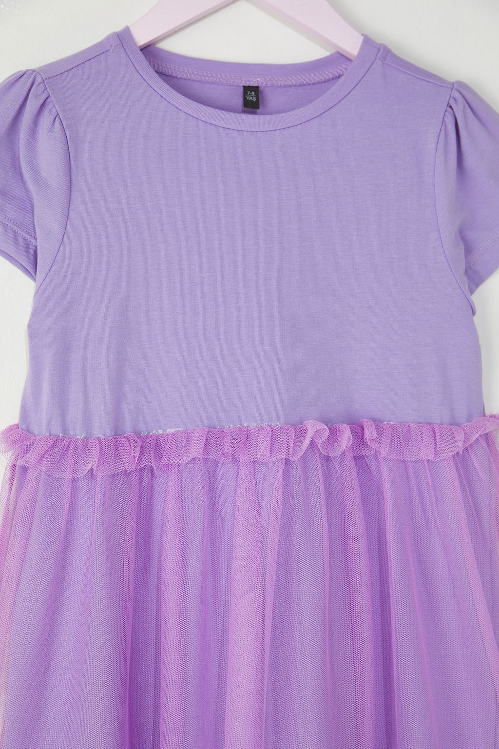 Ekru Pamuklu K?z Cocuk Basic K?sa Kol Mini Tutulu Bayraml?k Dokuma Elbise TKDSS25EL00075 - Trendyolmilla фото 7