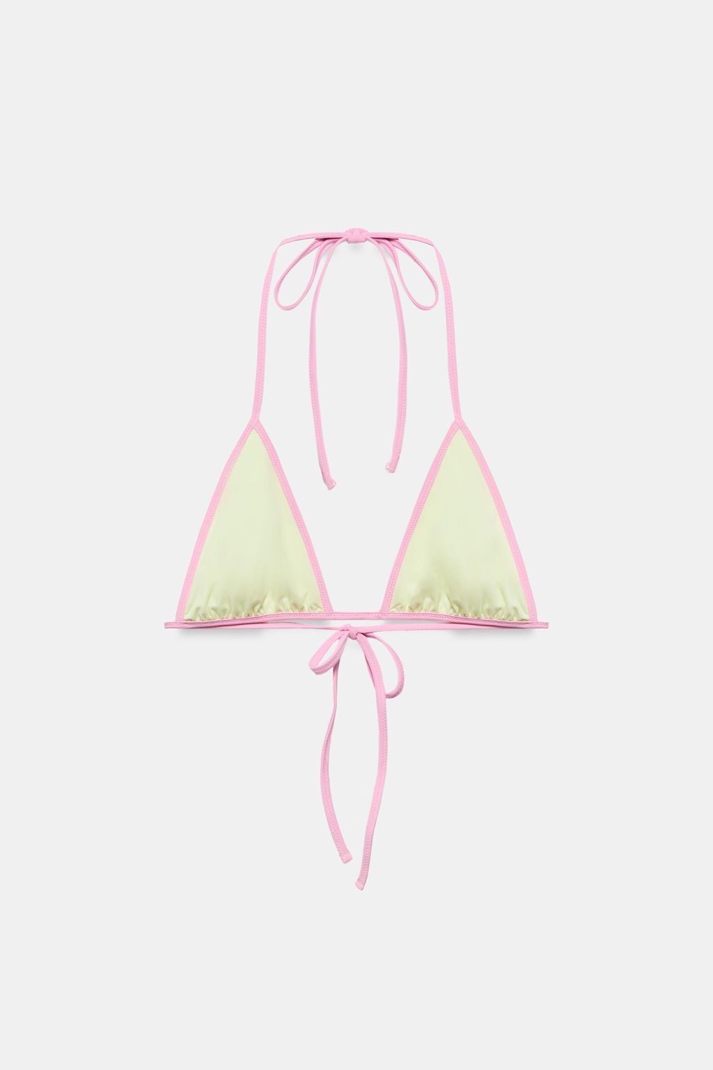 TOP BIKINI TRIANGULAR CONTRASTE / Amarillo - Zara фото 9