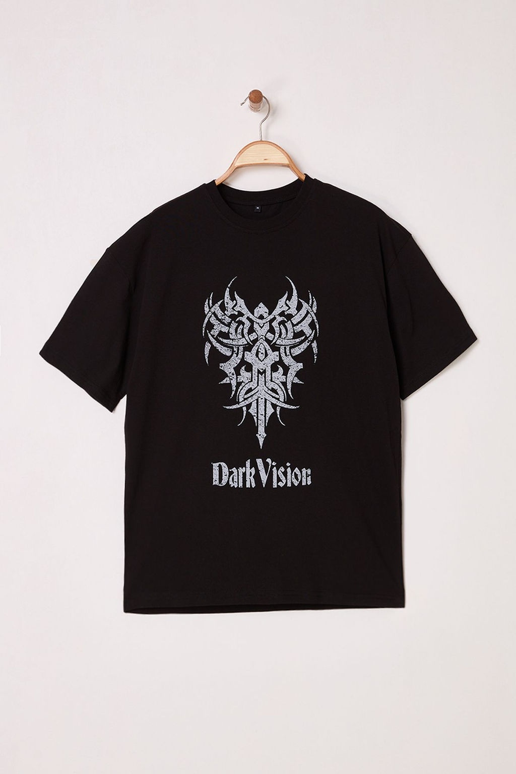 TRENDYOL MAN Siyah Oversize/Genis Kesim Bisiklet Yaka Bask?l? %100 Pamuk T-Shirt TMNSS25TS00168 - Trendyolmilla фото 2