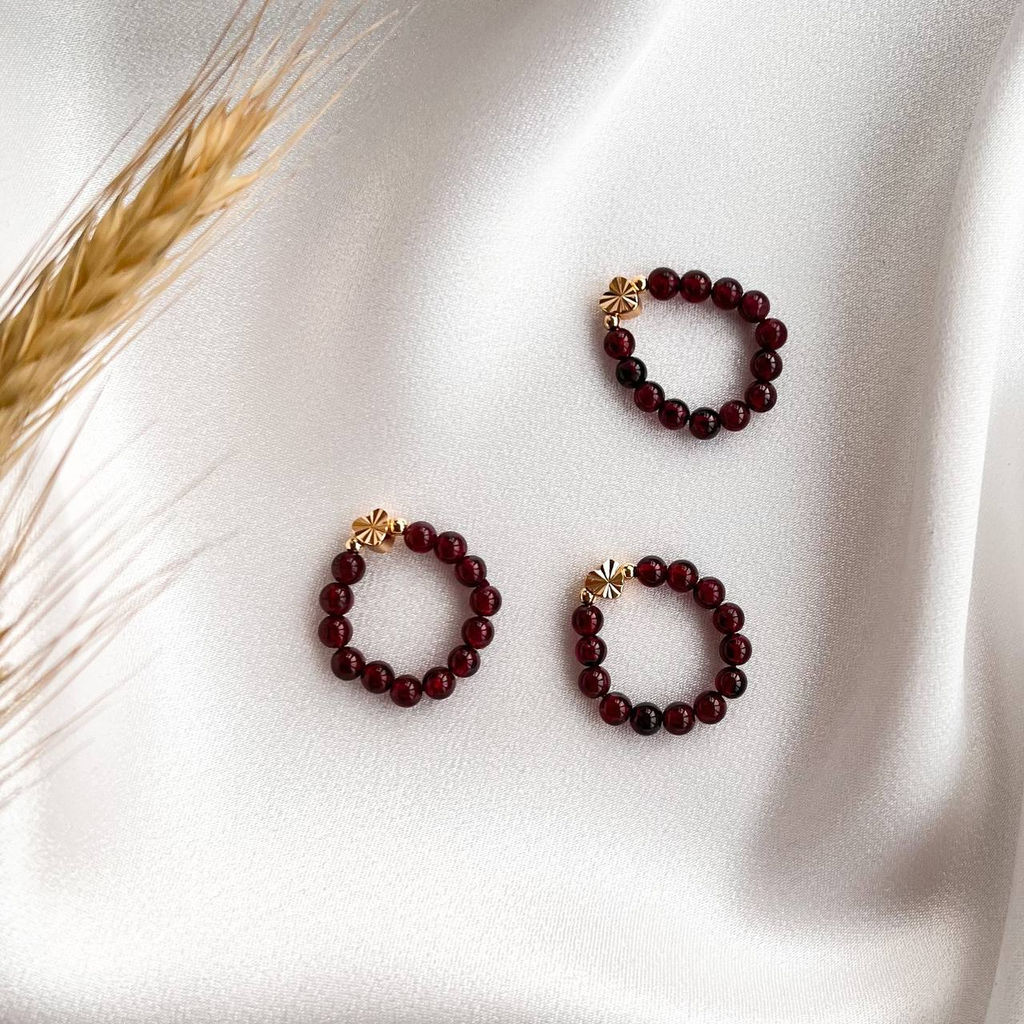 Кольцо на резинке из Граната - Радуга самоцветов фото 3