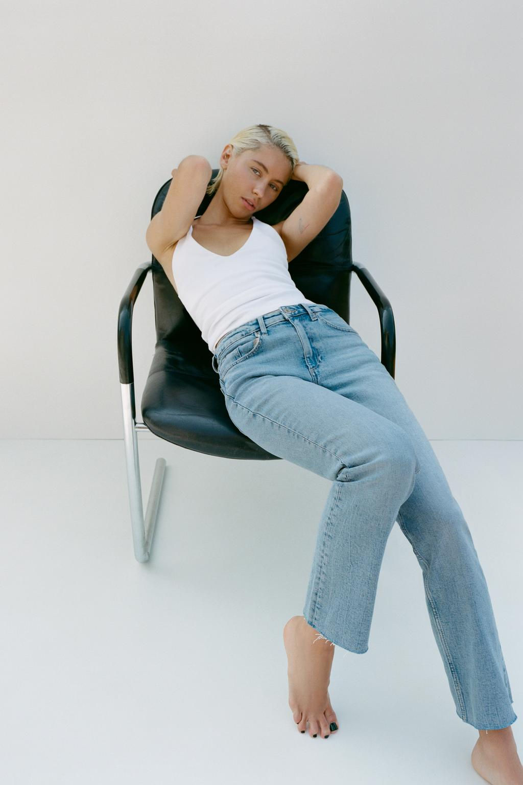 TRF CROPPED FLARE HIGH-WAIST JEANS - Zara фото 79