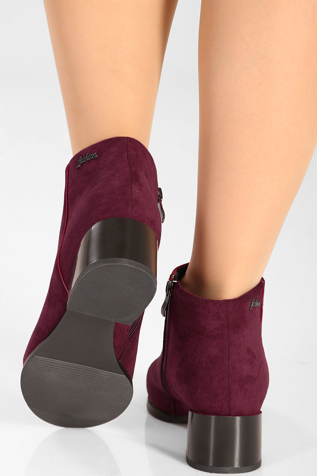 Полуботинки женские бордовые