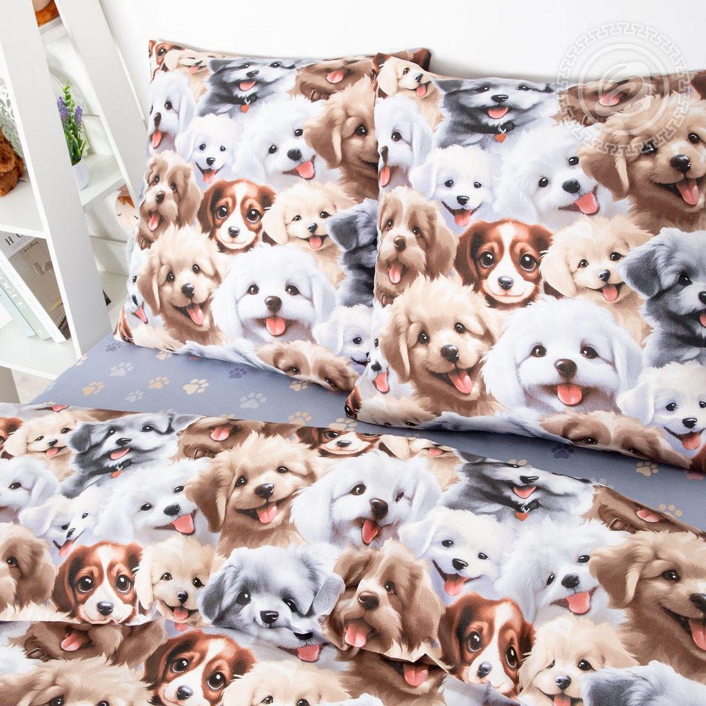 Дружок 1,5 сп./Пододеяльник: 1 шт. - 215*145; Простыня: 1 шт. - 214*150; Наволочка: 2 шт. - 70*70; Поплин детский