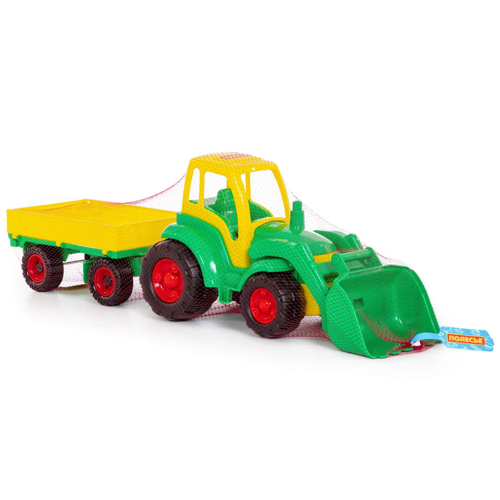 Чемпион, трактор с ковшом и прицепом (в сеточке) - Полесье фото 5