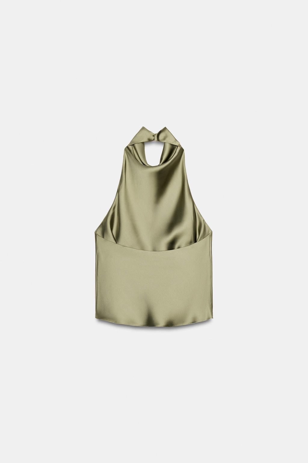 TOP HALTER SATINADO / Khaki claro - Zara фото 5