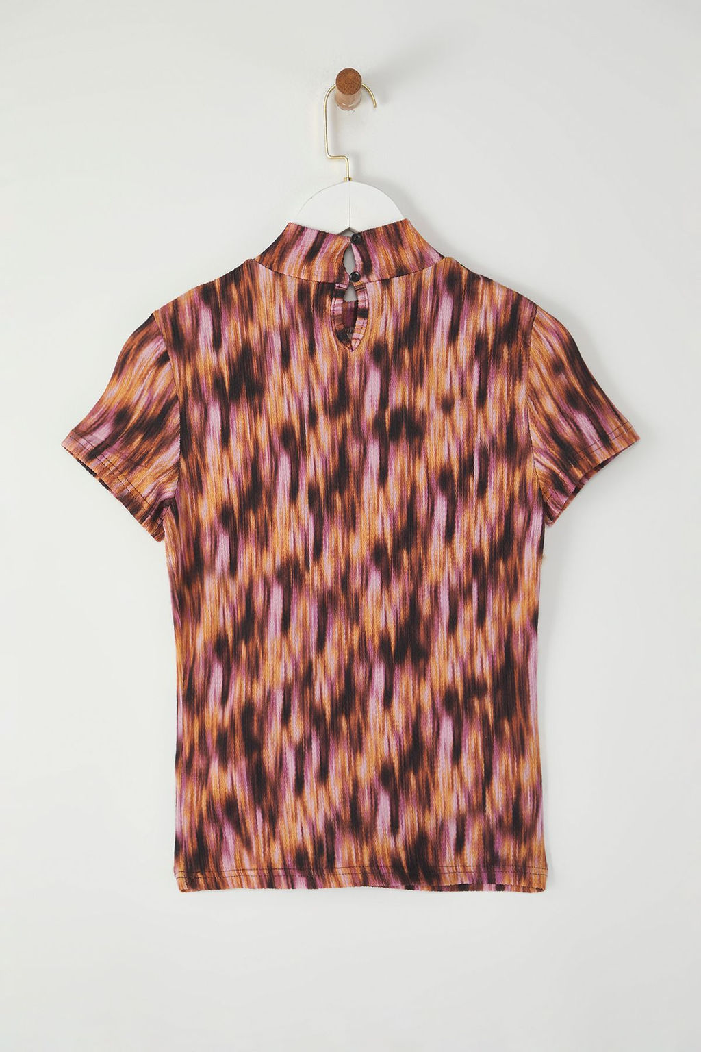 Trendyolmilla Lacivert Burumcuk/Dokulu Dik Yaka Bask?l? Orme Bluz TWOSS25BZ00396  фото 6