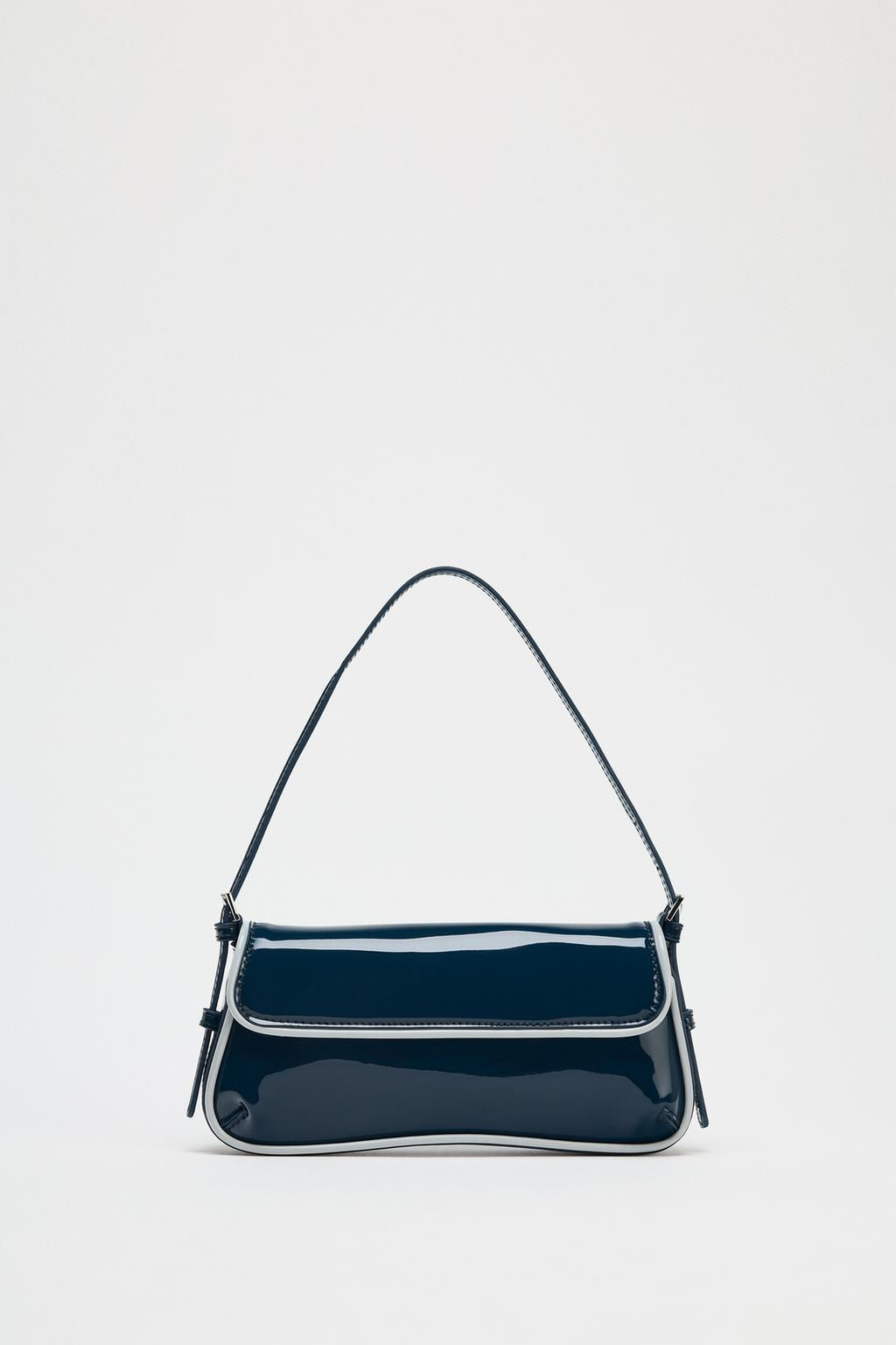 CONTRAST PATENT-EFFECT SHOULDER BAG - Zara фото 3
