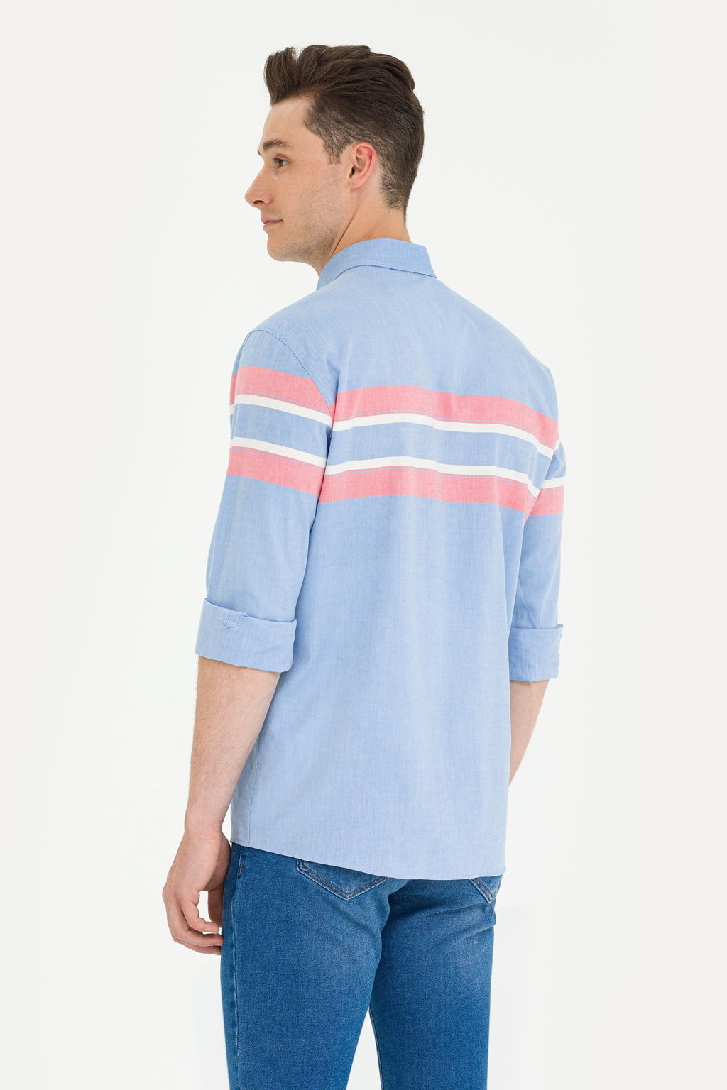 U. S. Polo Assn Мужская синяя рубашка с длинным рукавом - U.s. polo assn фото 19