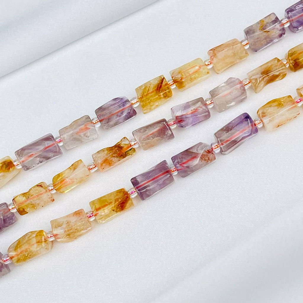 Бусины для украшений из Аметиста и Цитрина 39 см