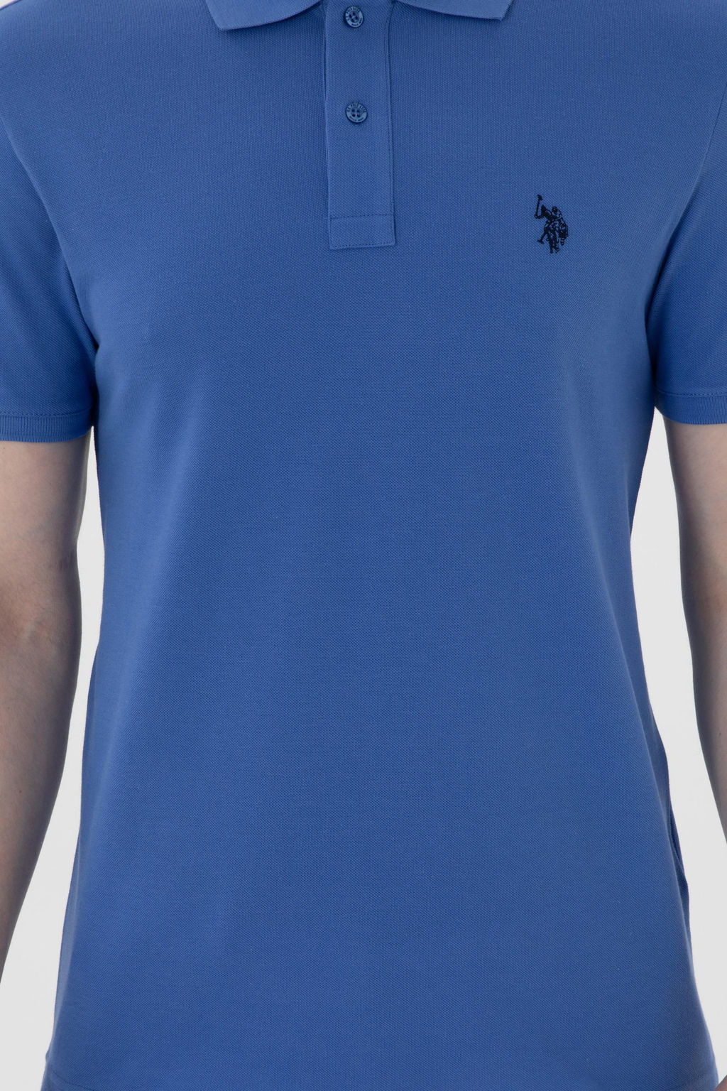 Erkek Slim Fit Polo Yaka _ndigo Basic Ti__rt - U.s. polo assn фото 6
