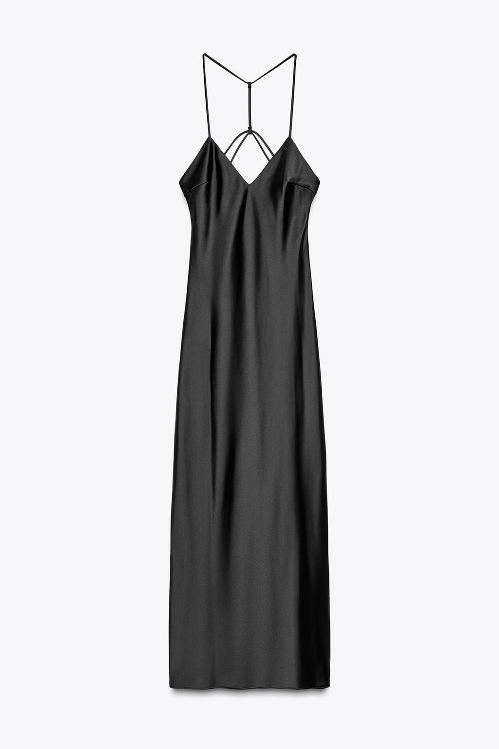 SATIN MIDI DRESS WITH STRAPS ON THE BACK - Zara фото 7