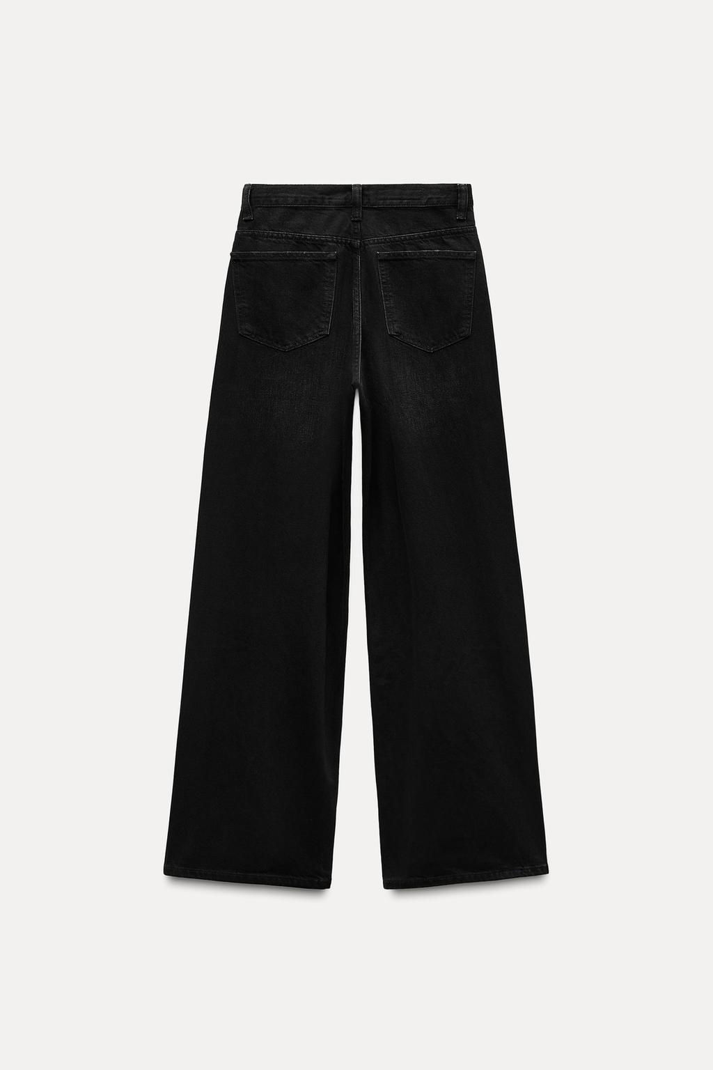 HIGH-WAIST TRF WIDE-LEG JEANS WITH CROSSOVER WAISTBAND - Zara фото 10
