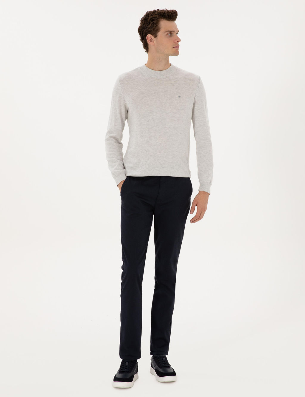 Lacivert Slim Fit Kanvas Pantolon - Pierre cardin фото 3