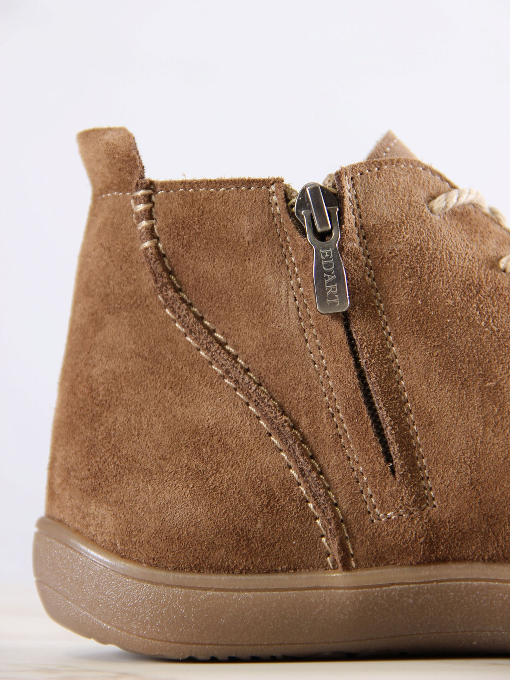 Босоногие ботинки 210.NATAbr.Серо-коричневая замша/Мех