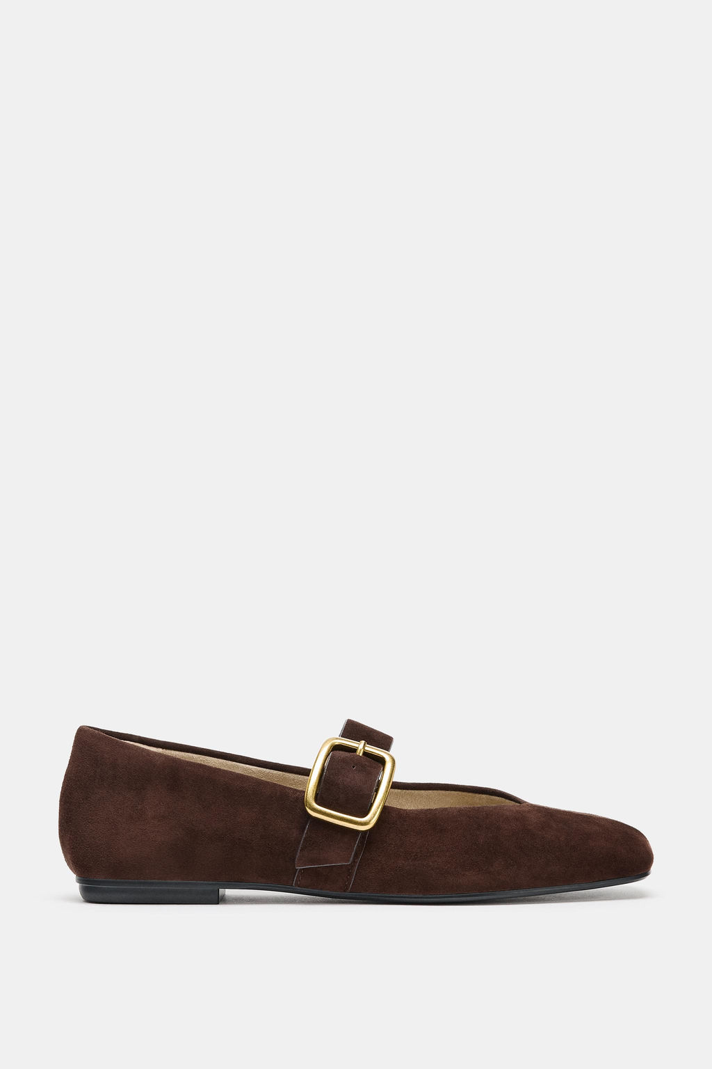 SUEDE BALLERINA FLATS WITH BUCKLE - Zara фото 8