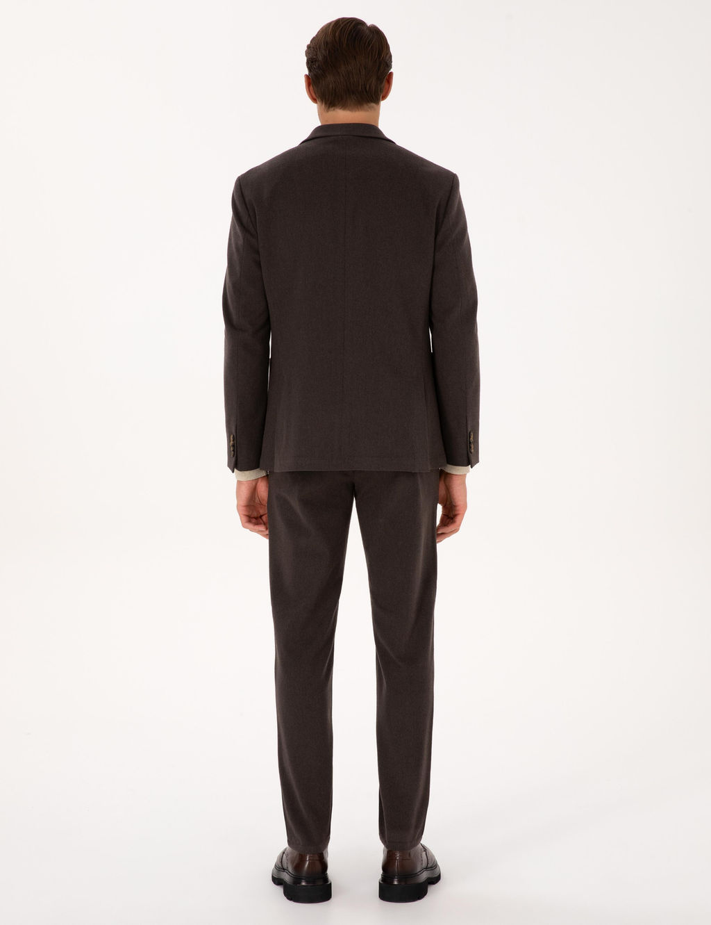 Kahverengi Slim Fit Flanel Dokulu Kuma_ Pantolon - Pierre cardin фото 10