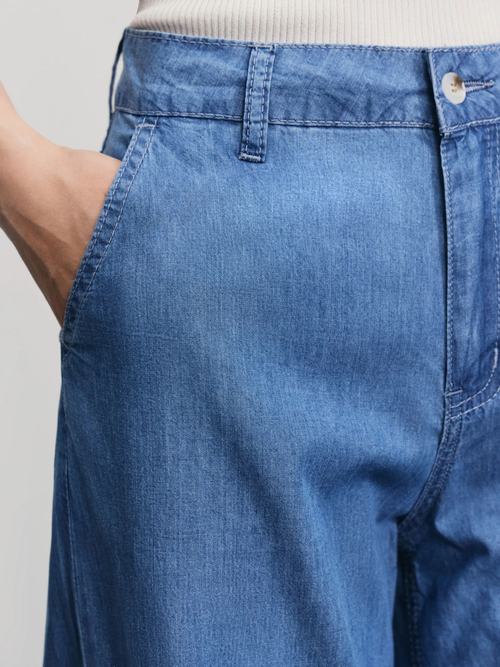 Джинсы wide leg со средней посадкой / Zarina  фото 5