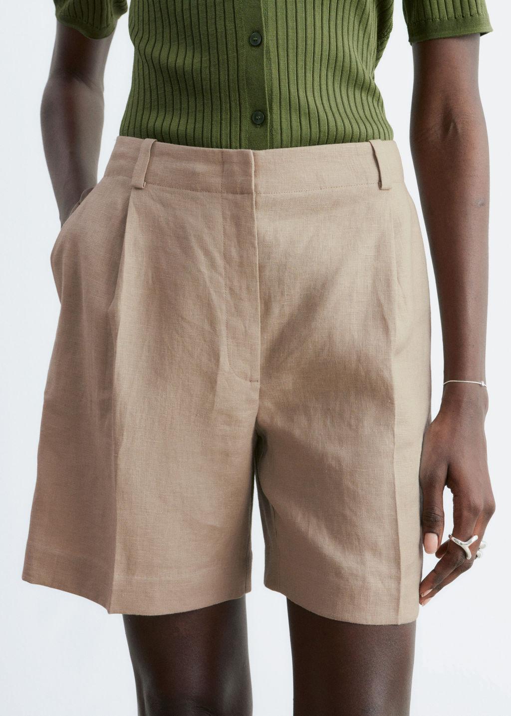 Pantalones cortos tipo sastre de lino - H&m фото 6