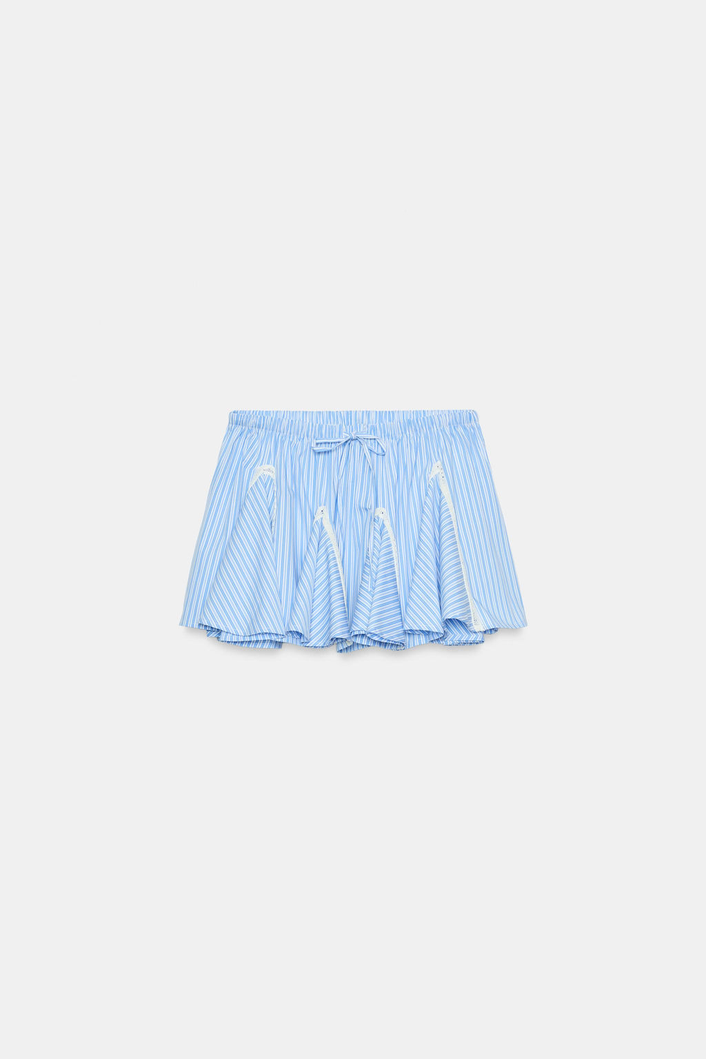 FALDA MINI RAYAS ENTREDOS / Azul / Blanco - Zara фото 4