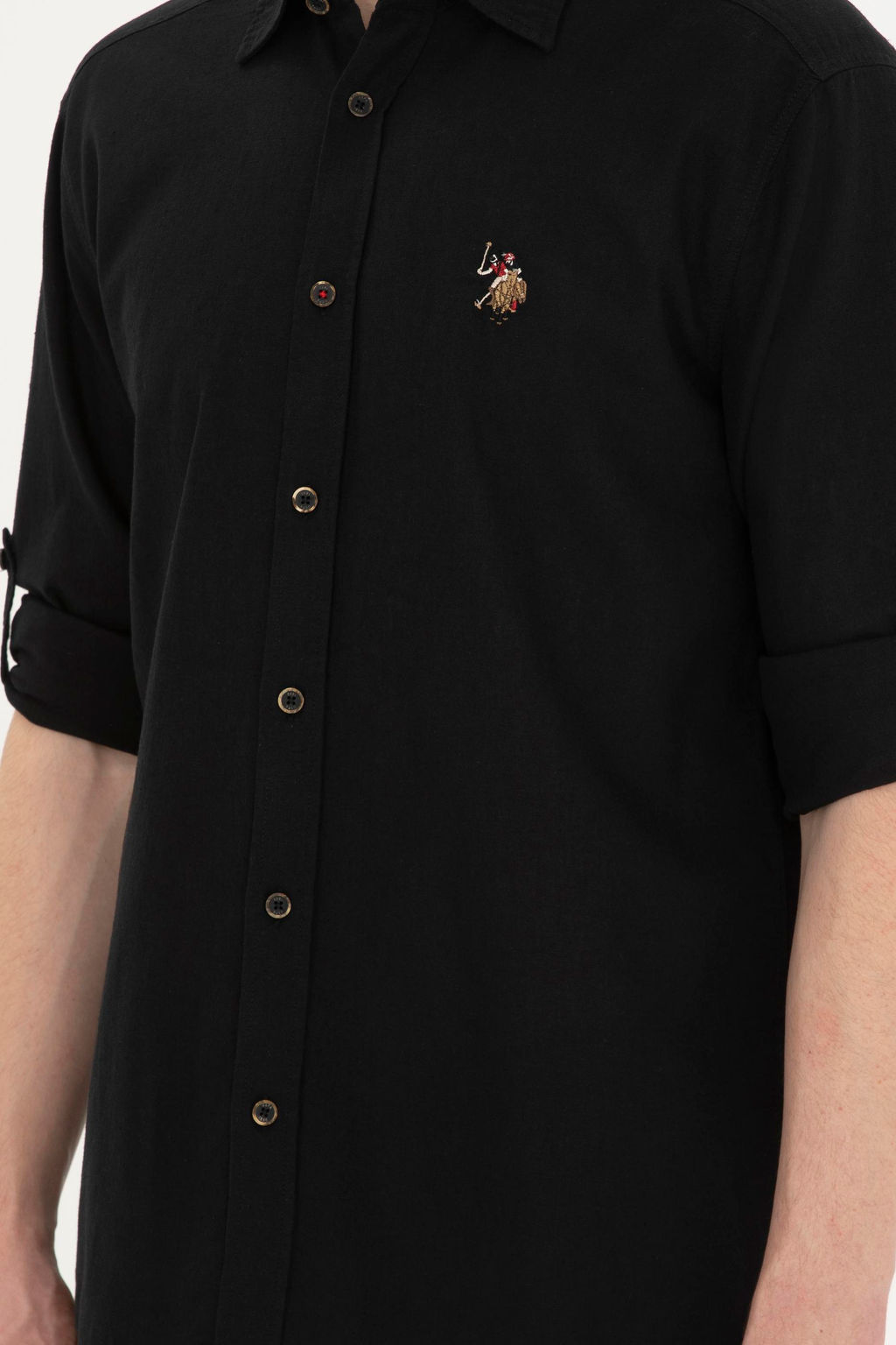 Мужская черная базовая рубашка с длинным рукавом - U.s. polo assn фото 6