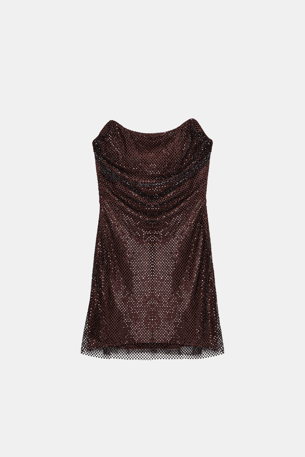 RED STRAPLESS SEQUIN DRESS - Zara фото 7
